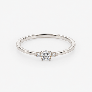 Diamond ring 0.19 carat brilliant cut solitaire with side accents 18K white gold Royal Coster Diamonds 1053217W18