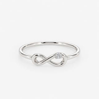 Diamond infinity ring 0.02 carat brilliant cut 14K white gold Royal Coster Diamonds 1062029W14