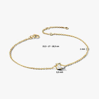 14K Gold Bracelet with Birthstone April - Diamond - Royal Coster Diamonds