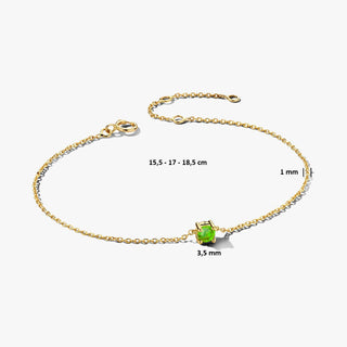 14K Gold Bracelet with Birthstone August - Peridot - Royal Coster Diamonds