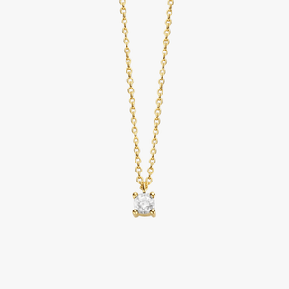 14K Gold Necklace with Birthstone April - Diamond - Royal Coster Diamonds