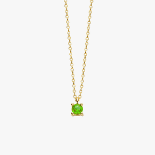 14K Gold Necklace with Birthstone August - Peridot - Royal Coster Diamonds