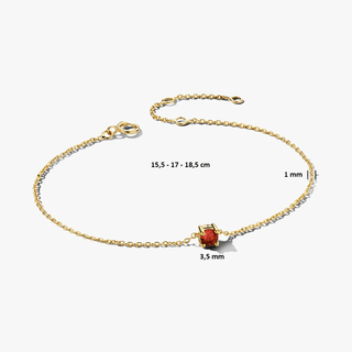 14K Gold Bracelet with Birthstone January - Garnet - Royal Coster Diamonds
