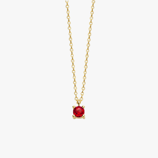 14K Gold Necklace with Birthstone July - Ruby - Royal Coster Diamonds