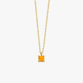 14K Gold Necklace with Birthstone November - Citrine - Royal Coster Diamonds