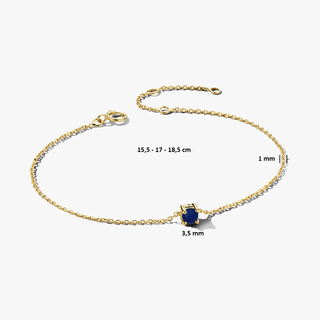 14K Gold Bracelet with Birthstone September - Sapphire - Royal Coster Diamonds