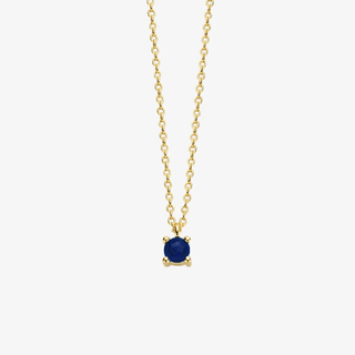 14K Gold Necklace with Birthstone September - Sapphire - Royal Coster Diamonds
