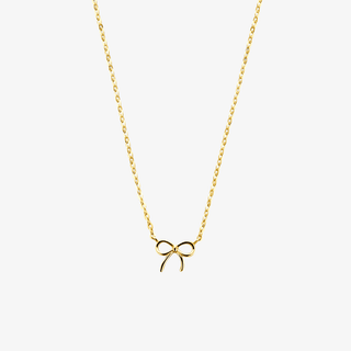 Gold necklace - Bow - 9K yellow gold with bow pendant - Royal Coster Diamonds