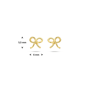 Gold earrings - Bow studs - 14K yellow gold bow stud earrings, 5.5 x 6 mm - Royal Coster Diamonds