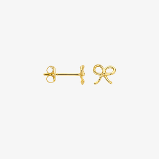 Gold earrings - Bow studs - 14K yellow gold bow stud earrings, 5.5 x 6 mm - Royal Coster Diamonds
