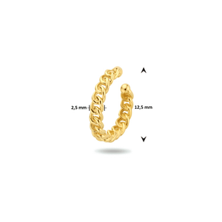 Gold earrings - Heart piercing - 14K yellow gold heart piercing, 12.5 x 2.5 mm - Royal Coster Diamonds