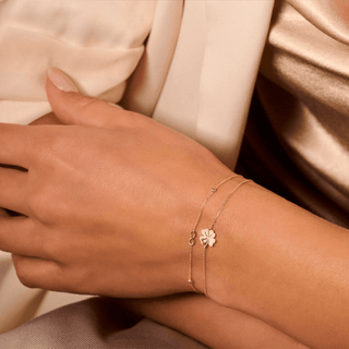 Gold bracelet - Clover - 9K yellow gold with clover charm - Royal Coster Diamonds