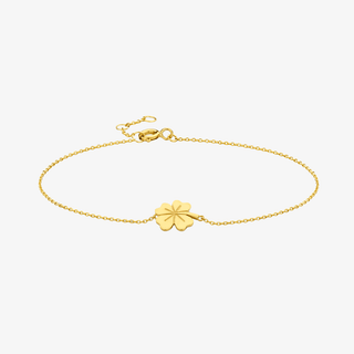 Gold bracelet - Clover - 9K yellow gold with clover charm - Royal Coster Diamonds