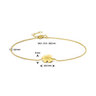 Gold bracelet - Clover - 9K yellow gold with clover charm - Royal Coster Diamonds