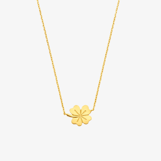 Gold necklace - Clover - 9K gold set with a clover pendant - Royal Coster Diamonds