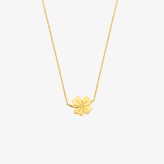 Gold necklace - Clover - 9K gold set with a clover pendant - Royal Coster Diamonds