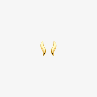 Gold earrings - Curved studs - 14K yellow gold curved stud earrings, 10 x 3 mm - Royal Coster Diamonds