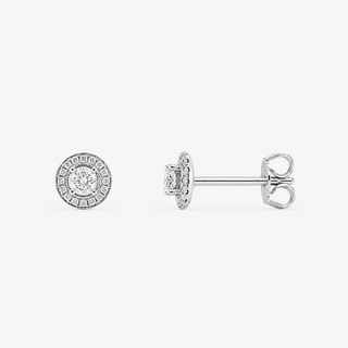 Diamond Earrings 0.62 Carat Royal 201 Cut with Brilliant 18K White Gold - Royal Coster Diamonds