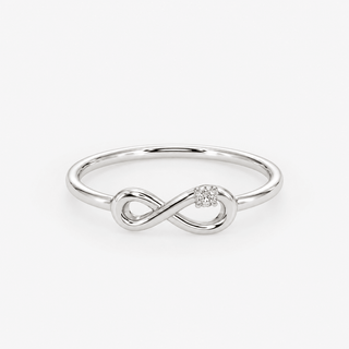 Diamond Infinity Ring 0.02 Carat Brilliant Cut 14K White Gold - Royal Coster Diamonds