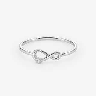 Diamond Infinity Ring 0.02 Carat Brilliant Cut 18K White Gold - Royal Coster Diamonds