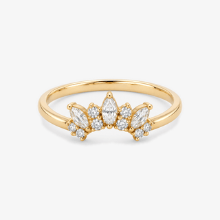 Diamond Ring 0.24 Carat Marquise Cut with Brilliant Cut 18K Yellow Gold - Royal Coster Diamonds