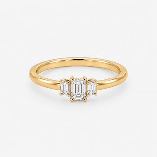 Diamond Ring 0.42 Carat Emerald Cut 18K Yellow Gold - Royal Coster Diamonds