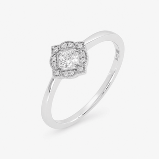 Diamond Ring 0.50 Carat Royal 201 Cut with Brilliant 18K White Gold - Royal Coster Diamonds