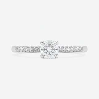 Diamond Ring 0.70 Carat Royal 201 Cut with Brilliant 18K White Gold - Royal Coster Diamonds