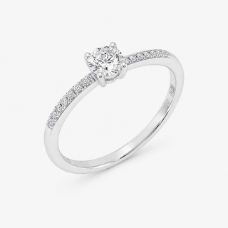 Diamond Ring 0.70 Carat Royal 201 Cut with Brilliant 18K White Gold - Royal Coster Diamonds