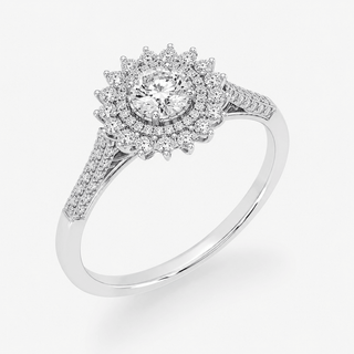 Diamond Ring 1.07 Carat Royal 201 Cut with Brilliant 18K White Gold - Royal Coster Diamonds