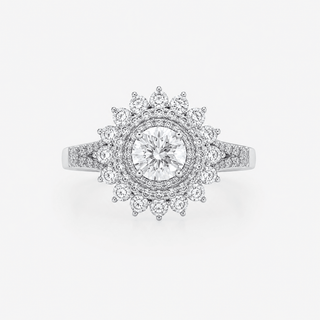 Diamond Ring 1.07 Carat Royal 201 Cut with Brilliant 18K White Gold - Royal Coster Diamonds