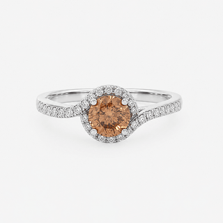 Brown Diamond Ring 1.37 Carat Royal 201 Cut with Brilliant 18K White Gold - Royal Coster Diamonds