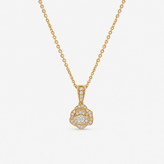 Diamond Rose Necklace 0.48 Carat Brilliant Cut 18K Yellow Gold - Royal Coster Diamonds