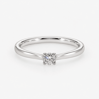 Diamond Solitaire Ring 0.15 Carat Brilliant Cut 18K White Gold - Royal Coster Diamonds