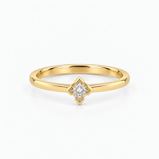 Diamond Solitaire Ring 0.16 Carat Princess Cut 18K Yellow Gold - Royal Coster Diamonds