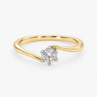 Diamond Solitaire Ring 0.31 Carat Brilliant Cut 18K Yellow and White Gold - Royal Coster Diamonds