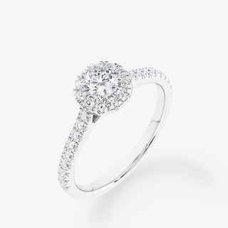 Embellished Halo 0.25 Carat Brilliant Cut Diamond 18K Gold Ring - Royal Coster Diamonds