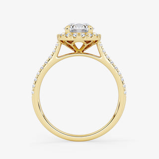 Embellished Halo 0.70 Carat Brilliant Cut Diamond 18K Gold Ring - Royal Coster Diamonds