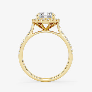 Embellished Halo 1.50 Carat Brilliant Cut Diamond 18K Gold Ring - Royal Coster Diamonds