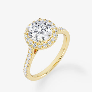 Embellished Halo 1.50 Carat Brilliant Cut Diamond 18K Gold Ring - Royal Coster Diamonds
