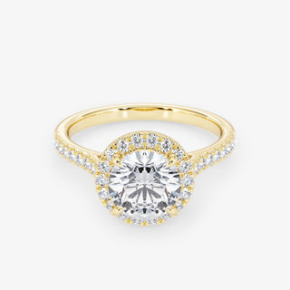 Embellished Halo 1.50 Carat Brilliant Cut Diamond 18K Gold Ring - Royal Coster Diamonds