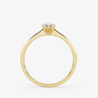 Embellished Solitaire 0.25 Carat Brilliant Cut Diamond 18K Gold Ring - Royal Coster Diamonds