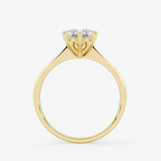 Embellished Solitaire 1.00 Carat Brilliant Cut Diamond 18K Gold Ring - Royal Coster Diamonds