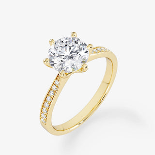 Embellished Solitaire 1.50 Carat Brilliant Cut Diamond 18K Gold Ring - Royal Coster Diamonds