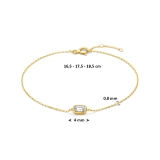 Gold bracelet - Emerald cut zirconia - 14K yellow gold bracelet - Royal Coster Diamonds