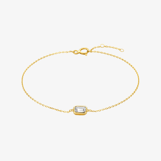 Gold bracelet - Emerald cut zirconia - 14K yellow gold bracelet - Royal Coster Diamonds