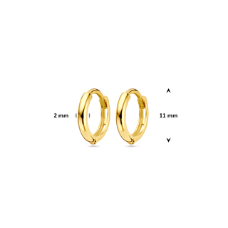 Gold earrings - Essential studs - 9K yellow gold zirconia stud earrings, 2 mm - Royal Coster Diamonds