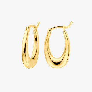 Gold earrings - Essential hoops - 9K yellow gold hoop earrings, 13 mm - Royal Coster Diamonds