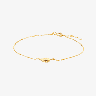 Gold bracelet - Feather - 9K yellow gold with feather charm - Royal Coster Diamonds