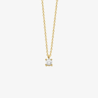 14K Gold Necklace with Birthstone April - Diamond - Royal Coster Diamonds